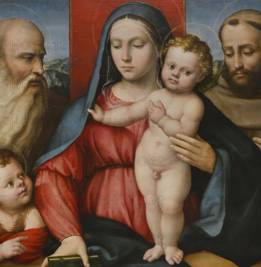 Girolamo Marchesi, called il Cotignola (ca. 1480-ca. 1540). Italian painter. Virgin and Child with Saints Francis, Zachariah and the Infant Saint John. Oil on canvas. Ala Ponzone Civic Museum, Cremona, Italy.