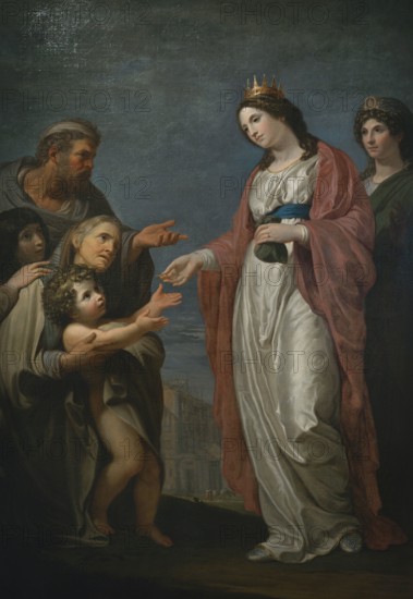 Andrea Appiani (1754-1817). Italian painter. Queen Elizabeth of Hungary assisting the Poor, 1795. Oil on canvas, 120 x 180 cm. Modern Art Gallery, Milan, Italy.