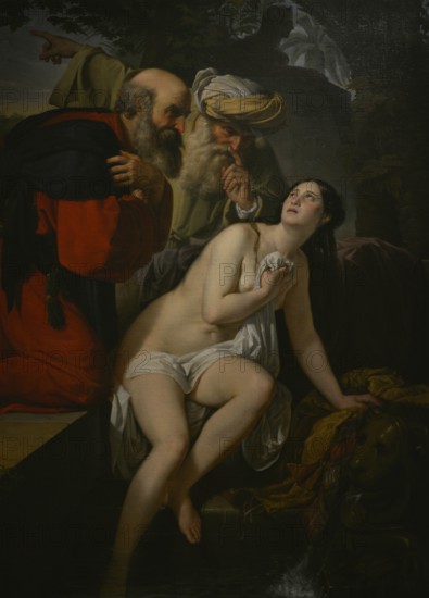 Giuseppe Sogni (1795-1874). Italian painter. Susanna at her Bath, 1833. Oil on canvas, 122 x 168 cm. Modern Art Gallery, Milan, Italy.