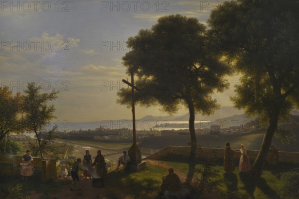 Giuseppe Bisi (1787-1869). Italian painter. View of Genoa, 1826. Oil on canvas, 150 x 109 cm. Modern Art Gallery, Milan, Italy.