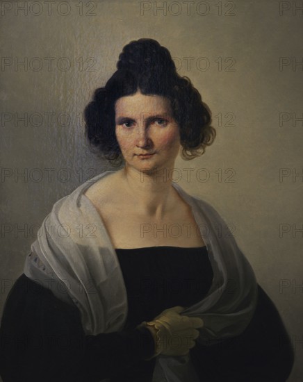 Carlo Arienti (1801-1873). Italian painter. Portrait of a Noblewoman from Milan, 1829-1830. Oil on canvas. Modern Art Gallery, Milan, Italy.