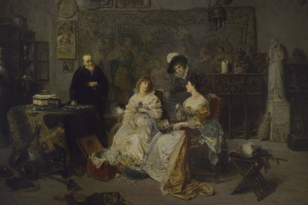 Gerolamo Induno (1825-1890). Italian painter. An Antique Dealer, 1889. Oil on canvas. Modern Art Gallery, Milan, Italy.