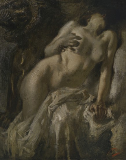 Gaetano Previati (1852-1920). Italian painter. Cleopatra, 1888. Oil on canvas, 78 x 64 cm. Modern Art Gallery, Milan, Italy.