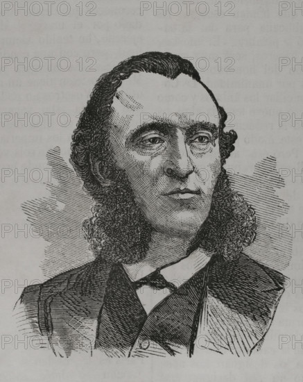 Jules Ferry (Jules Francois Camille Ferry) (1832-1893). French statesman. Portrait. Engraving. ""Historia de la Guerra de Francia y Prusia"" (History of the War between France and Prussia). Volume I. Published in Barcelona, 1870.