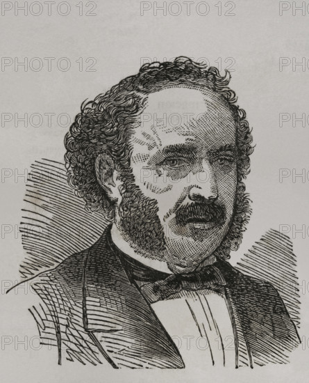 Jules Simon (Jules Francois Simon Suisse) (1814-1896). French philosopher and statesman. Portrait. Engraving. ""Historia de la Guerra de Francia y Prusia"" (History of the War between France and Prussia). Volume I. Published in Barcelona, 1870.
