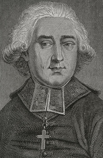 Claude Fauchet (1744-1793). French revolutionary priest. In 1790, together with Nicolas de Bonneville (1760-1828), he founded a revolutionary club, the ""Cercle social"" (Social Club) or also called ""Les Amis de la Verite"" (Society of the Friends of Truth). Portrait. Engraving by Pannemaker. ""History of the French Revolution"". Volume I, 1876.