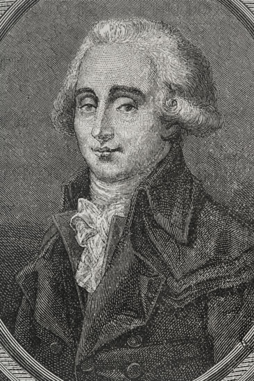 Georges Couthon (Georges Auguste Couthon) (1755-1794). French revolutionary. Deputy in the Legislative Assembly in September 1791. Elected to the National Convention in September 1792. President of the Convention (21 December 1793 to 5 January 1794). Portrait. Engraving. ""History of the French Revolution"". Volume I, 1876.
