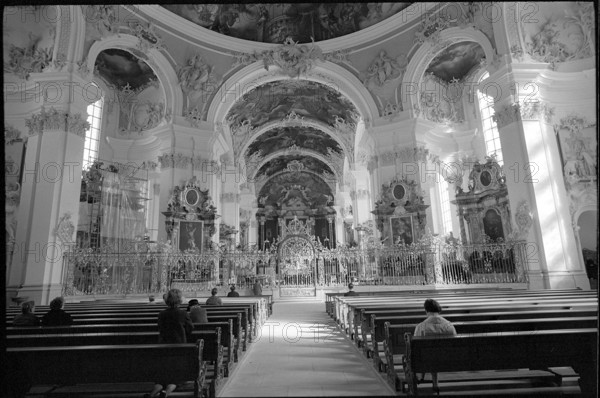 Interior view of the monastery church of St. Gallen 1966