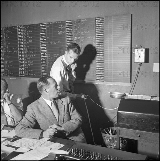 Stock traders at the Zurich Stock Exchange, 1952