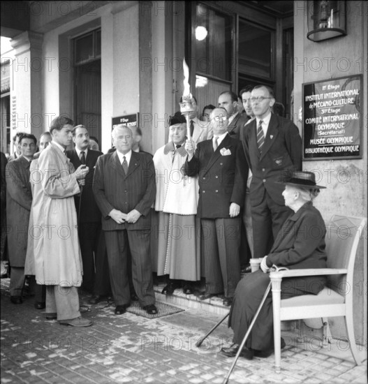 London Olympic Games 1948: the Olympic flame in Lausanne