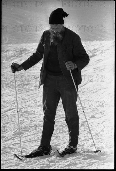 Man on mini skis 1969
