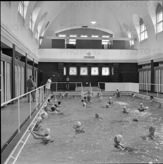 Bathers in the thermal bath, Bad Ragaz, 1967