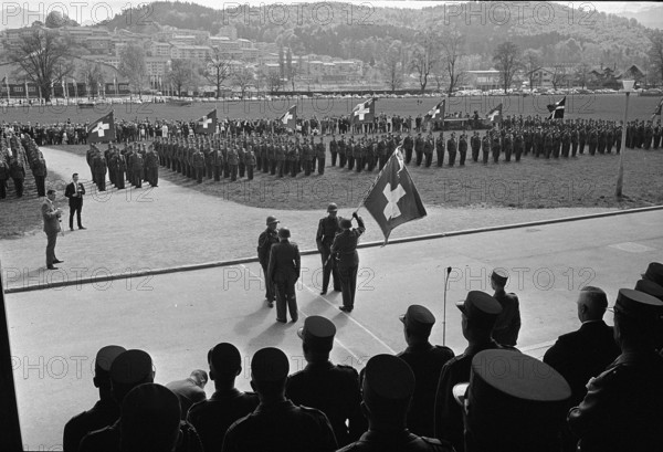 Flag handover, Feldweibeltage Luzern Allmend 1964