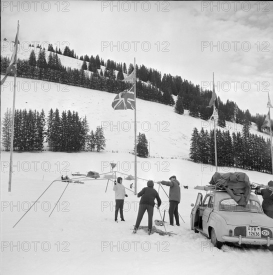 Setting up a tent on New Year's Day in MolésonVillage, 1964/65