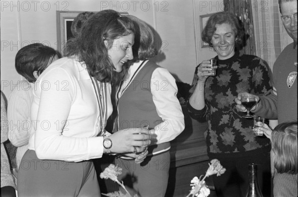 Reception for downhill world champion Annerösli Zryd, Adelboden 1970
