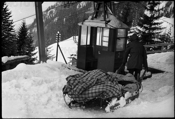 After the fire at the Fräkmünt Alpine farm in 1969