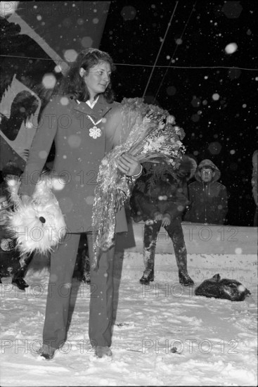 Reception for downhill world champion Annerösli Zryd, Adelboden 1970