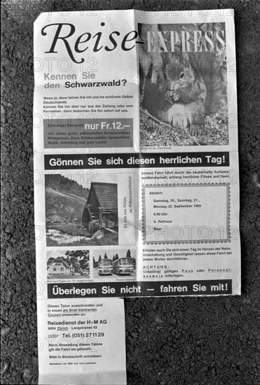 Bus trip to the Black Forest, advertisement 1969