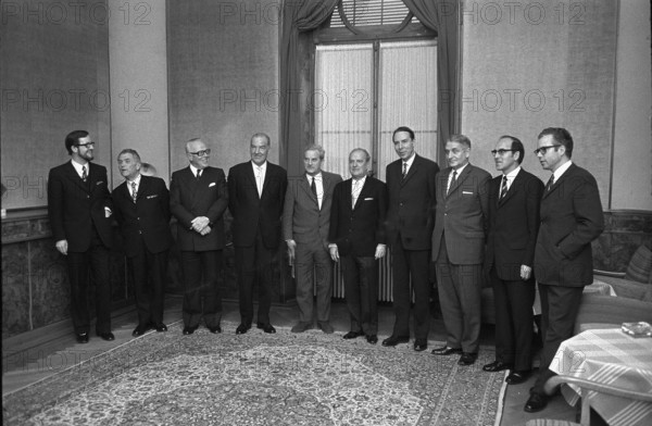 Federal Council, Chancellor Huber, ViceChancellor Sauvant and Buser; 1972
