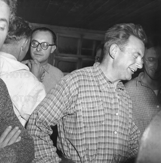 Prof. A. Bögli and researchers of the Höllochgrotten rescued after 10 days, 1952