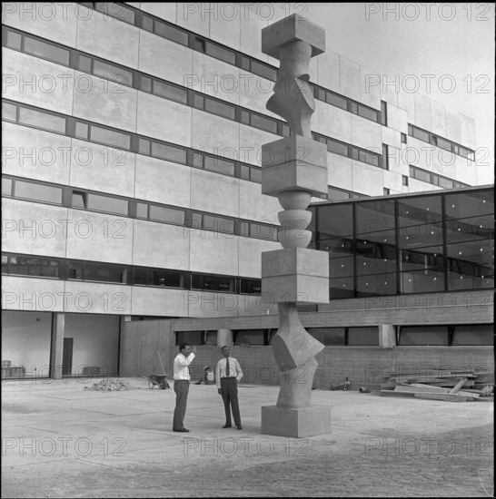 Sculpture by Hans Arp, New Trade School Basel, 1961