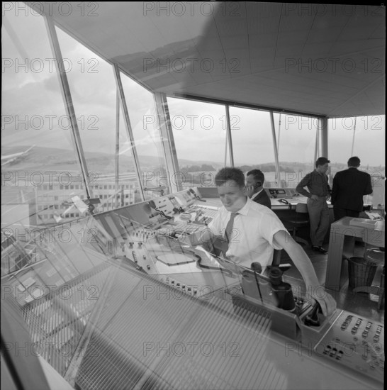 Workplace control tower: ZurichKloten Airport 1965