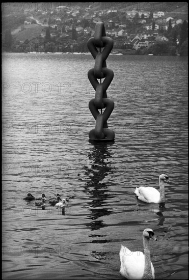 Peter Travaglini's CAT 70 at a sculpture exhibition, Biel 1970