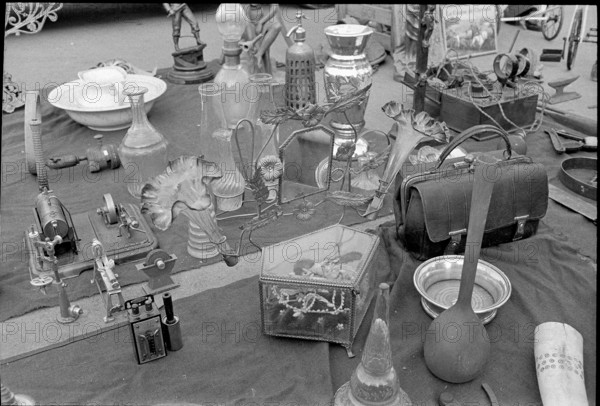 Display at a flea market in Geneva in 1972