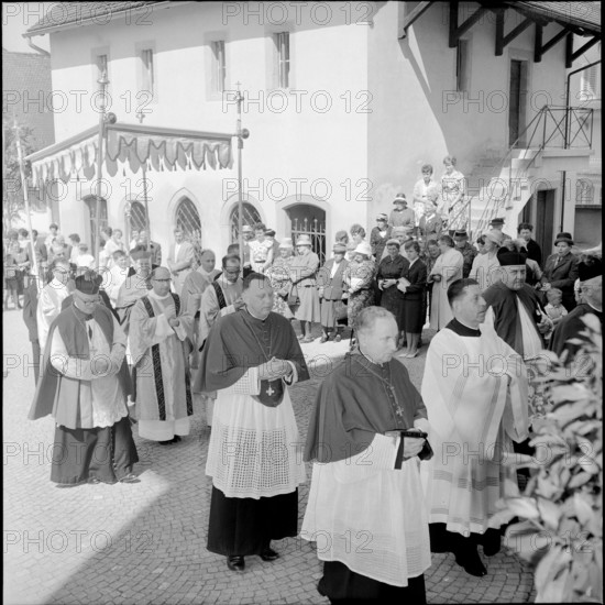 Bishop of Streng at the procession in Hochdorf 1962