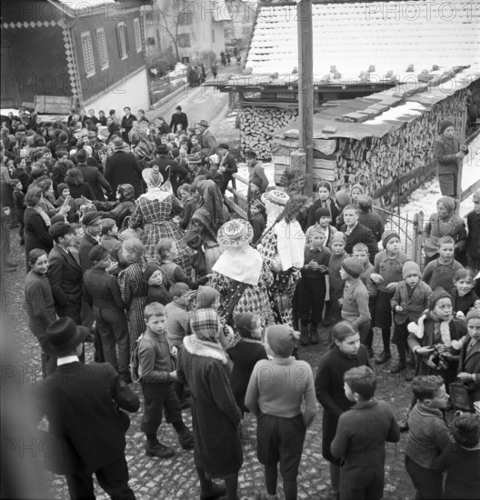 Carnival festivities in Schwyz, 1941