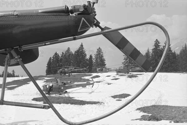 Tail, military helicopter Alouette III, Alpnach 1970