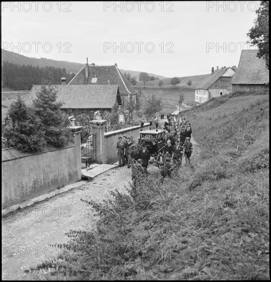 WW 2: funeral of Mr. Vallet, Les Verrieres de Joux 1943