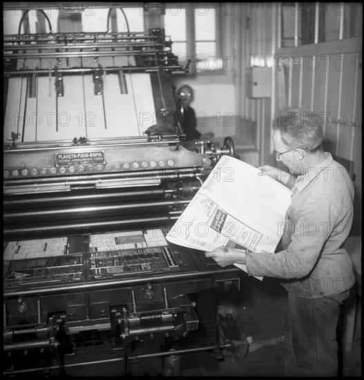 Newspaper printing, printing press 1949