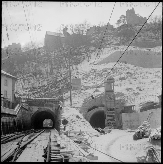 Redevelopment of the traffic, Baden: Kreuzbergtunnel 1960