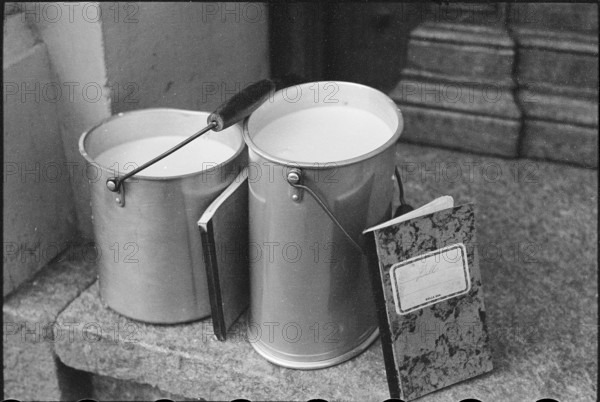 Milkman's booklet. metal milk pot. 1941