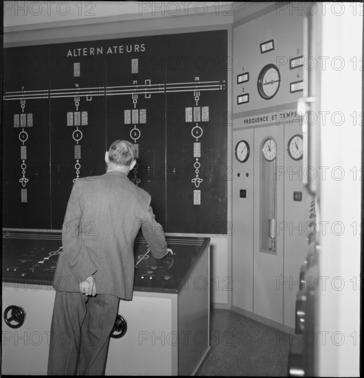 Verbois power station, monitoring center 1953