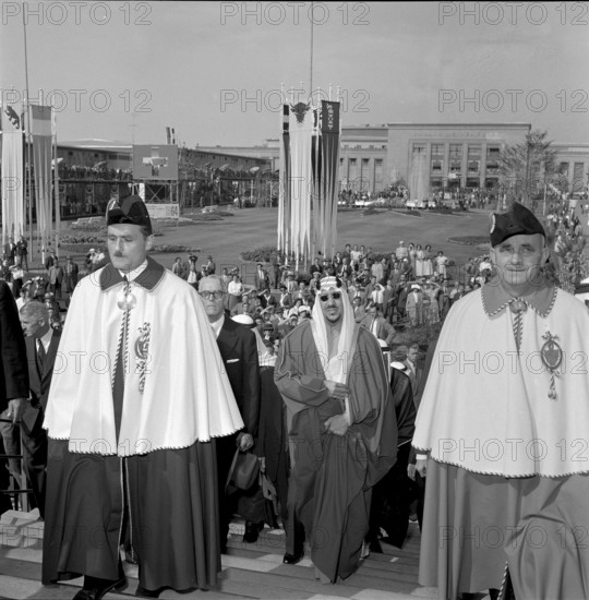 King Saud visiting the Comptoir Suisse in Lausanne, 1957