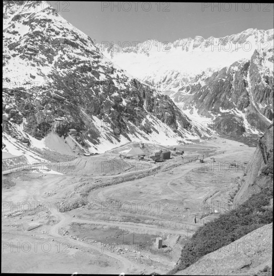 Building site Göscheneralp reservoir 1957