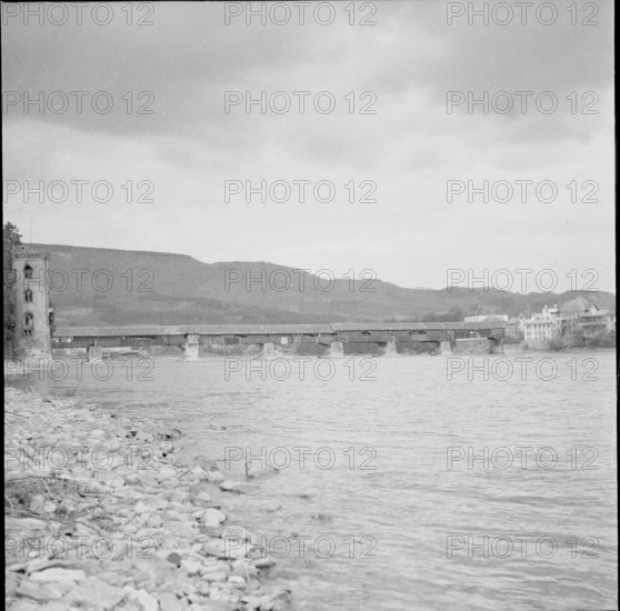 Wooden bridge at Bad Säckingen 1954