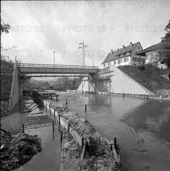 Worblental bridge under construction. 1960