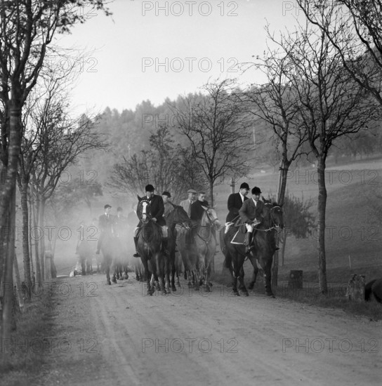 Fox hunting. foxhunting, Switzerland 1966