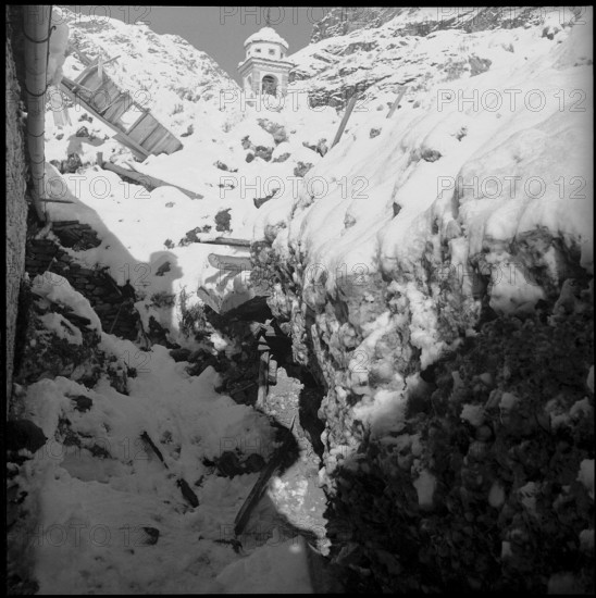 Lawine in Frasco, Verzasca valley, 1951