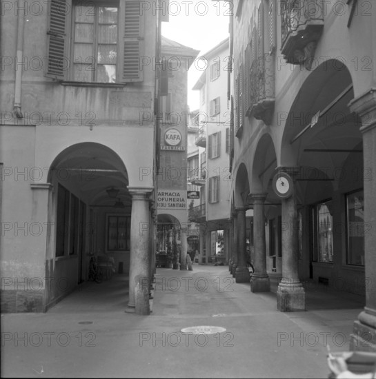 Lugano, people sitting in a pavement café, 1956