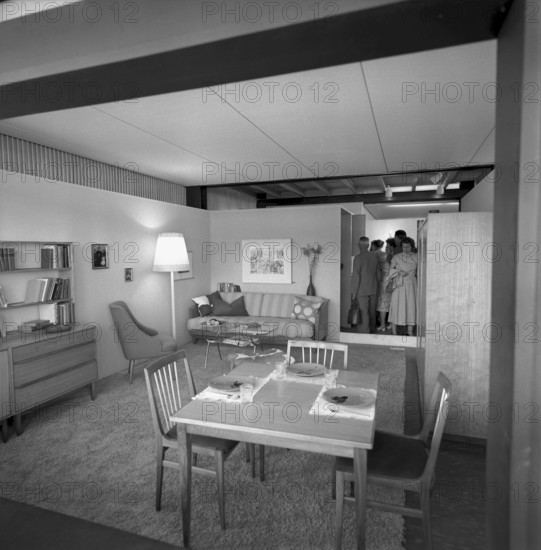 SAFFA fair 1958: living room in the Residential Tower