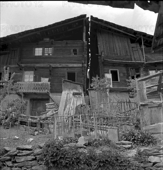 Mellingen, Zeitturm under renovation, 1951