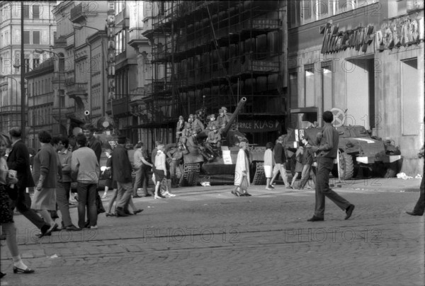 Prague 1968 after the invasion of the Warsaw Pact troops
