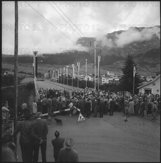 Flims, inauguration of the Stenna Bridge; 1959