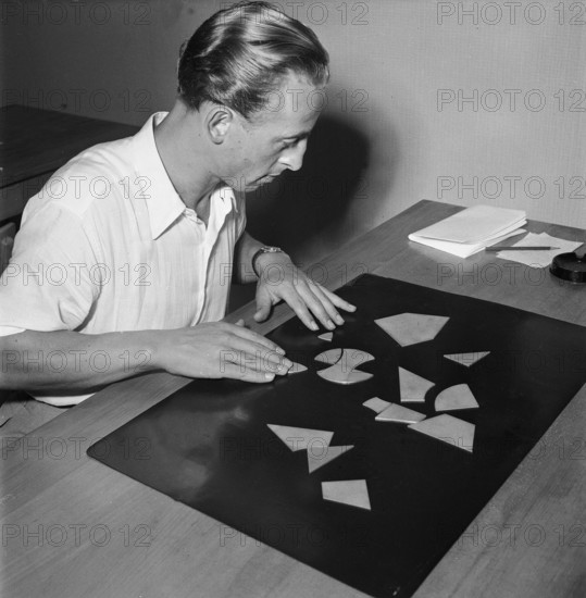 Driver taking a psychotechnical exam, 1950