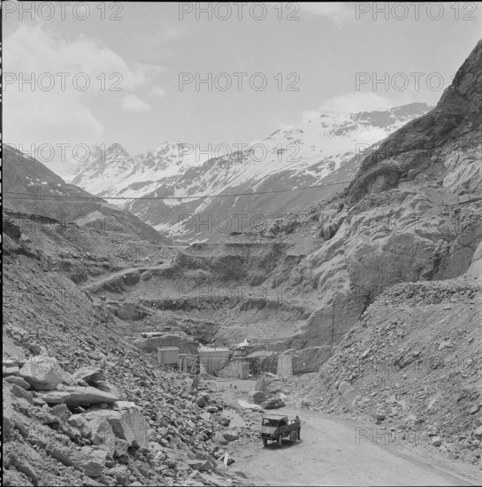 Moiry Dam under construction in 1956