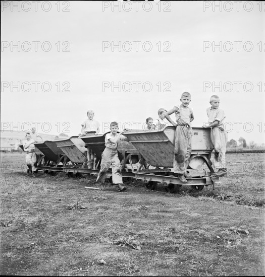 Peat mining in Seeland, Ins; 1942